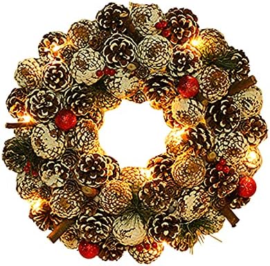 XIOS Noel Dekorasyonu Renkli Toplar ve küçük beyaz ışıklar ile Kış Tatilleri Noel Çelengi Dekorasyon Çelengi Wb06x10943