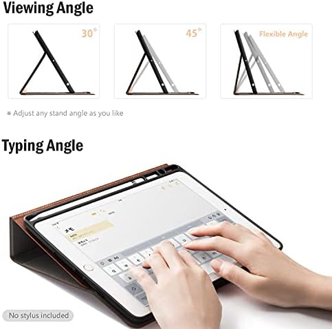 Antbox iPad kılıfı 9th Nesil/iPad 8th Nesil kalemlik Vegan Deri Akıllı Kapak için iPad 10.2 9th / 8th / 7th Gen (Kahverengi)