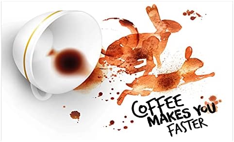 Ambesonne Kahve Sanatı Seramik Diş Fırçası Tutacağı, İçecek ve İlham Alın Kahve Sizi Daha Hızlı Kelimeler Yapar Espresso