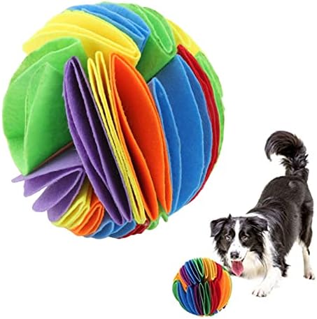 GLOGLOW Snuffle Köpek Oyuncak Yavaş Besleyici Renkli Köpek Snuffle Topu Keçe Kumaş Köpek Bulmaca Stres Rahatlatmak
