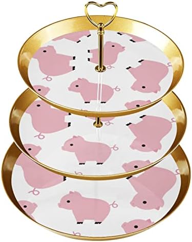Kek Standı Seti 3 Katmanlı Cupcake Standları Kullanımlık Pasta Tabağı Düğün Doğum Günü Çay Partisi Süslemeleri, karikatür