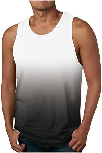 lulshou Erkekler Degrade Tankı Üstleri Hızlı Kuru Rahat T-Shirt Kolsuz Nefes Egzersiz Tankları Erkek Atletik Koşu