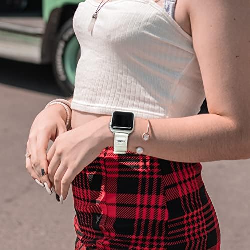 Apple Watch 38mm 40mm 41mm 42mm 44mm 45mm 49mm ile uyumlu VEAQEE Kumaş Bantlar Kadın Erkek, Ayarlanabilir Velcro