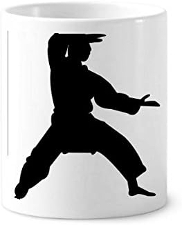 Çin Dövüş Sanatı Shaolin Kung Fu Desen Diş Fırçası Kalem Tutucu Kupa Seramik Standı Kalem Fincan