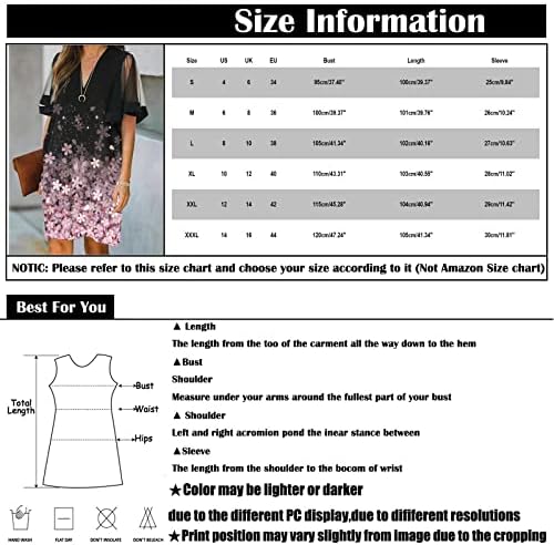 NOKMOPO Seksi Yeni Yıl Arifesi Elbiseler Kadınlar için Yaz Rahat Gevşek Katı V Yaka Kısa Kollu Mini Elbise
