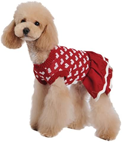 VEFSU Sıcak Sonbahar ve Kış Kırmızı Bakım Köpek Giysileri Kazak Etek Şenlikli Noel Yeni Yıl Evcil Hayvan Giysileri