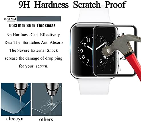[3 Paket] Aleecyn Ekran Koruyucu Apple Watch Serisi için 6/5/4 / SE 40MM, Kurulumu kolay, 3D Kavisli Kenar, Çizilmez,
