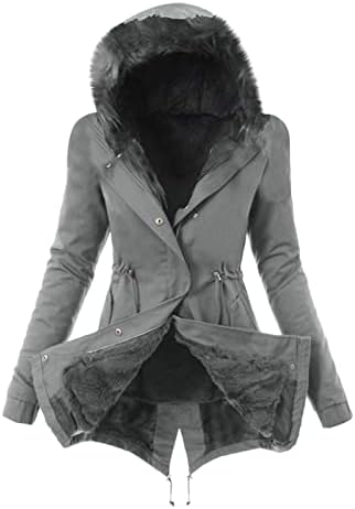 Kadın Kış Kalınlaşmak Palto Sıcak Parka Palto Uzun Ceket Kirpi Kapşonlu Rüzgarlık Baskı Örgü Uzun Kollu 2022