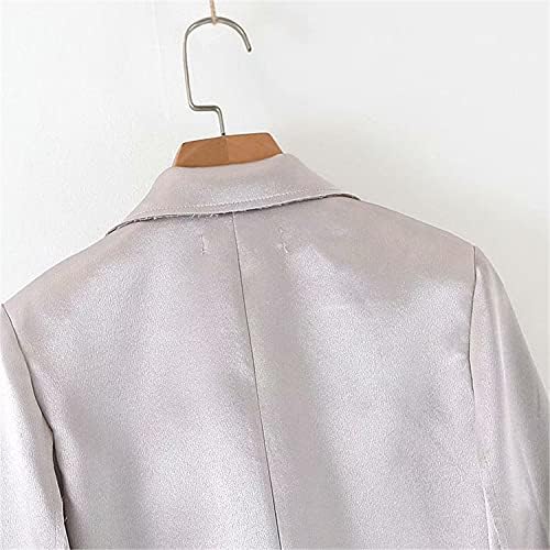 Andongnywell kadın Uzun Kollu Casual Blazer Çalışma Ofisi Düğmesi Açık Ön Kısa Ceket Dış Giyim Ceket