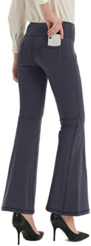 nuveti Bootcut Yoga Pantolon Kadınlar için Yüksek Bel Flare cepli pantolon Geniş Bacak Egzersiz Bootcut Alevlendi