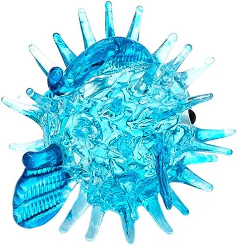El Üflemeli Cam Heykelcik Mavi kirpi balığı El Yapımı Minyatür Hayvan Sanat