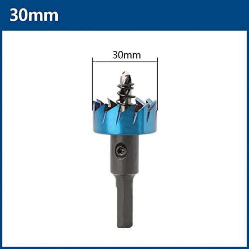 Delik Testere Matkap Çelik Delik Açıcı Kesici Mavi Kaplı Çekirdek Matkap Ucu Metal Delme Aracı 1 Adet (Renk : 30mm)