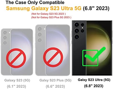 LEXNEC Samsung Galaxy S23 Ultra 5G ve Galaxy S23 Ultra Kılıf için Tasarlandı, Ağır Hizmet Tipi Sert Sağlam Hafif