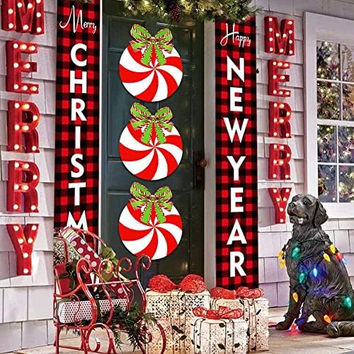 3 Adet Noel Kapı İşareti Noel Asılı İşareti Nane Şekeri Duvar Süslemeleri Noel Ön Kapı İşareti Rustik Tatil Çelenk