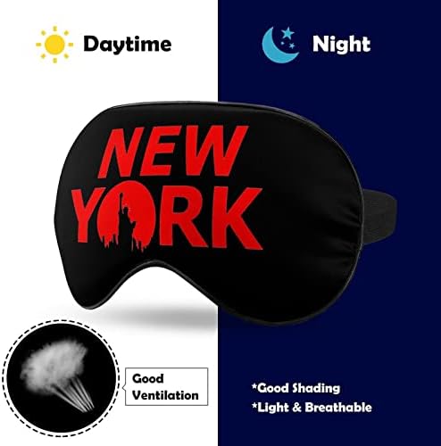New York City Komik Uyku Göz Maskesi Yumuşak Körü Körüne Göz Kapağı Ayarlanabilir Kayış ile Gece Siperliği Erkekler