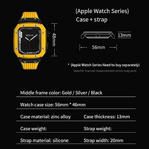 EZANU Alaşım İzle Vaka Kayışı apple saat bandı Serisi 7 45mm Lüks Metal Kauçuk Paslanmaz çelik Saat modifikasyon