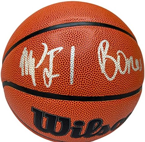 Bones Hyland ve MPJ imzalı çift imzalı basketbol NBA Denver Nuggets