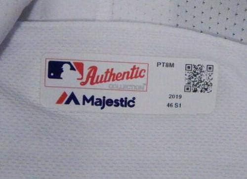 2019 Pittsburgh Pirates Joey Cora 28 Oyun Kullanılan Beyaz Jersey Anıtı 150 P 520-Oyun Kullanılan MLB Formaları