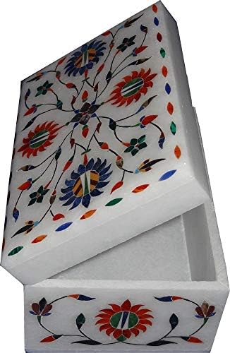 craftslook 6 Mermer Mücevher Kutusu Kakma Sanat Düğün Hediyesi Malakit El Yapımı Dekorları Öğe