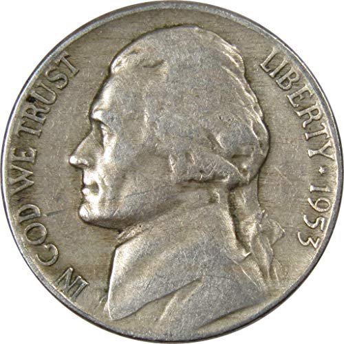 1953 Jefferson Nikel 5 Cent Parça AG Hakkında İyi 5c ABD Sikke Tahsil