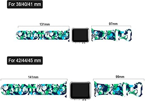 Apple Watch 38mm 40mm 41mm 42mm 44mm 45mm ile uyumlu yaz Tropikal Çiçek saat kayışı, Palmiye Ağacı Desen Silikon