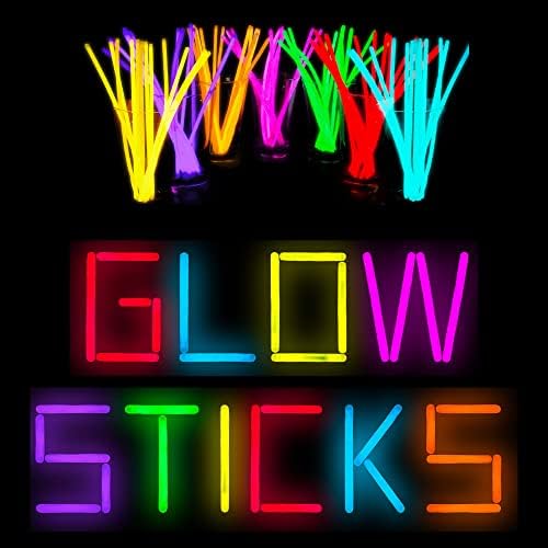 100 Glow Sticks Parti Malzemeleri-Karanlıkta Parlayan Çubuklar Toplu olarak Yanar, Parlayan Parti İyiliklerini ve