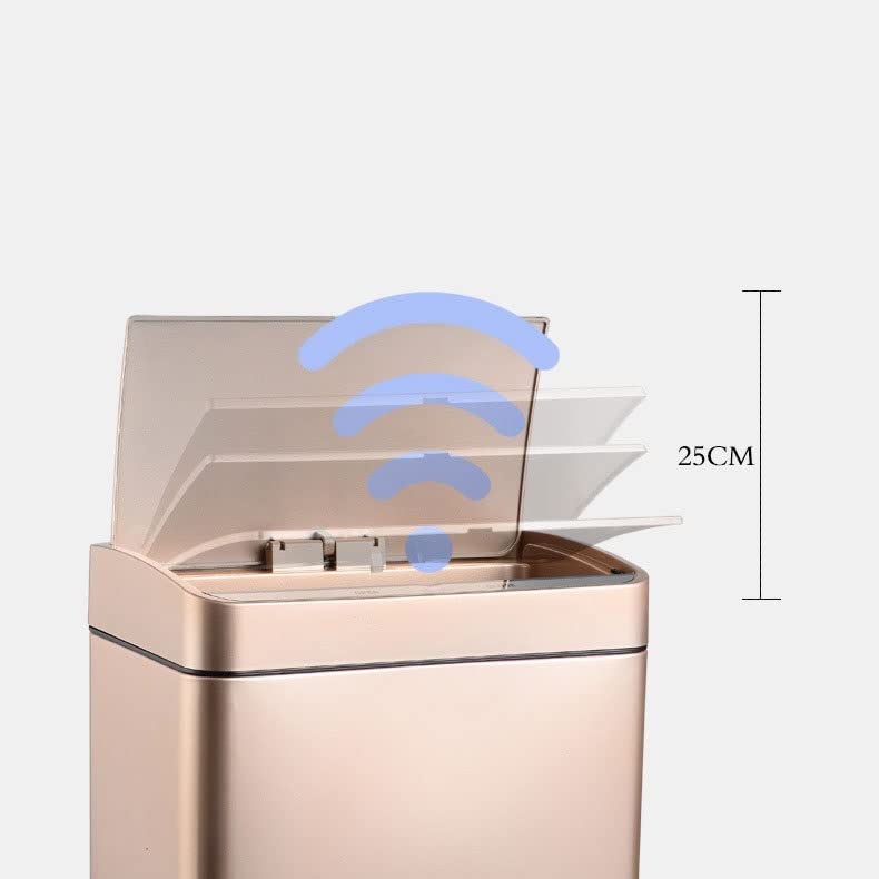 DYPASA çöp kutusu 12L Büyük çöp saklama kutusu Mutfak Oturma Odası Akıllı sensörlü çöp kovası Can Dayanıklı Metal