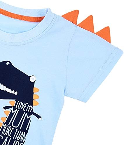 Küçük Erkek Dinozor Gömlek Yürümeye Başlayan Üst T-Shirt Rex Dino Bebek Amerikan Bayrağı Giysileri Yürümeye Başlayan
