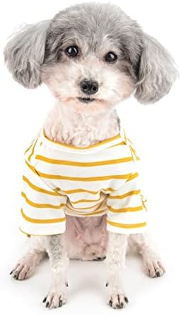 Zunea Çizgili Köpek Gömlek Küçük Köpekler için Bahar Yaz T-Shirt Yumuşak Nefes Köpek Giysileri Temel Tee Gömlek Sıkı