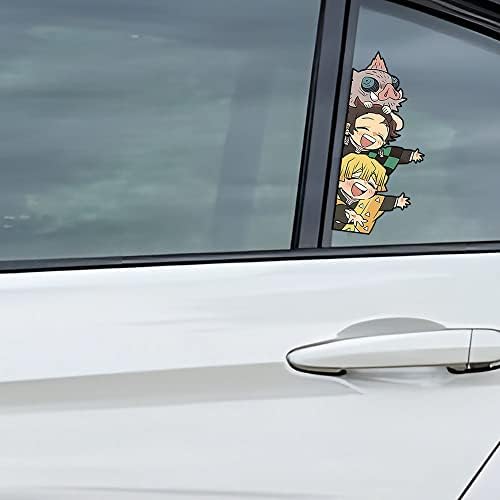 okimari-Kamado Tanjirou Agatsuma Zenitsu Hashibira Inosuke Peeker Araba Sticker Anime Şeytan Çıkartması Vinil