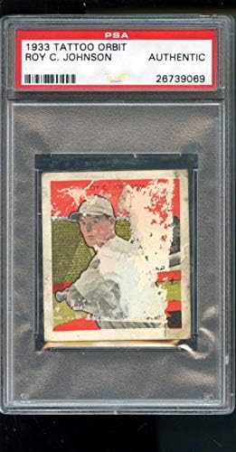 1933 Tattoo Orbit Roy C. Johnson Boston Red Sox PSA AUTH Dereceli Beyzbol Kartı-Slabbed Beyzbol Kartları
