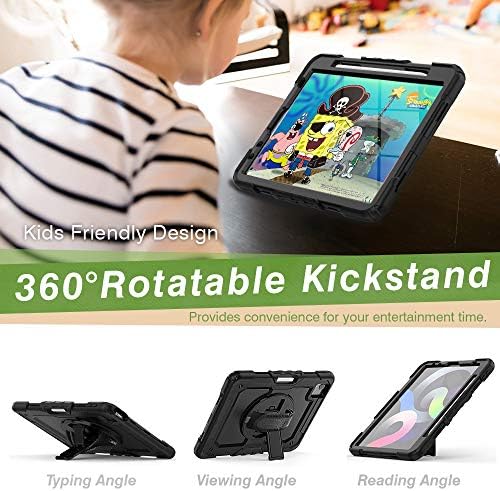 Tablet PC Kılıf Koruyucu Kapak için iPad Pro 11 2020 / Air4 10.9 inç Üç Katmanlı Darbeye Dayanıklı, 360 Derece Döner