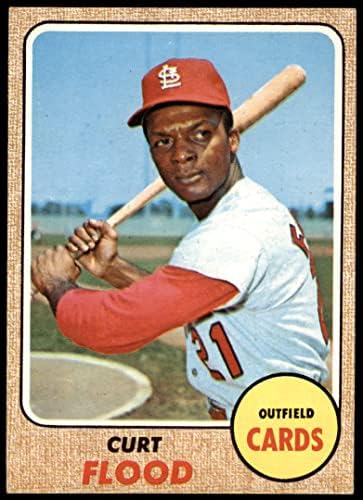 1968 Topps 180 A Curt Flood St. Louis Cardinals (Beyzbol Kartı) (Arkası Altın Rengindedir) NM Cardinals